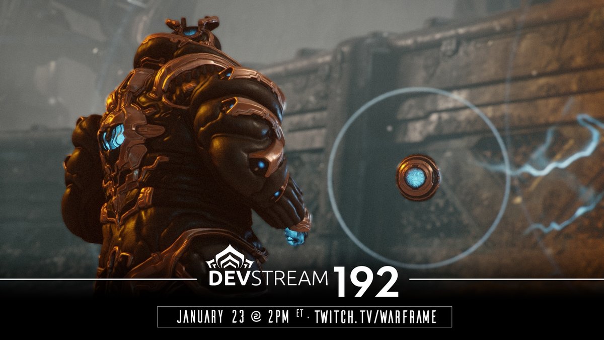 The team is back for Devstream 192 on Friday, January 23 at 2 p.m. ET! 

Kick off a new year of #Warframe with the first in-game look at Vauban Heirloom and much more: bit.ly/4517ZUZ