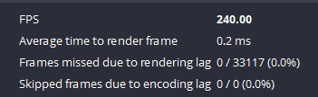jhaglund's tweet photo. @TheSommerset You want to keep your frame render time below these values, or you'll lose frames. 30 fps - 32 ms, 60 fps - 16 ms, 120 fps - 8 ms, 240 fps - 4 ms. Collect some stats/data. Any dropped/skipped/missed frames? OBS logfile: C:\Users\%USERNAME%\AppData\Roaming\obs-studio\logs https://t.co/gDNB3G1lL9