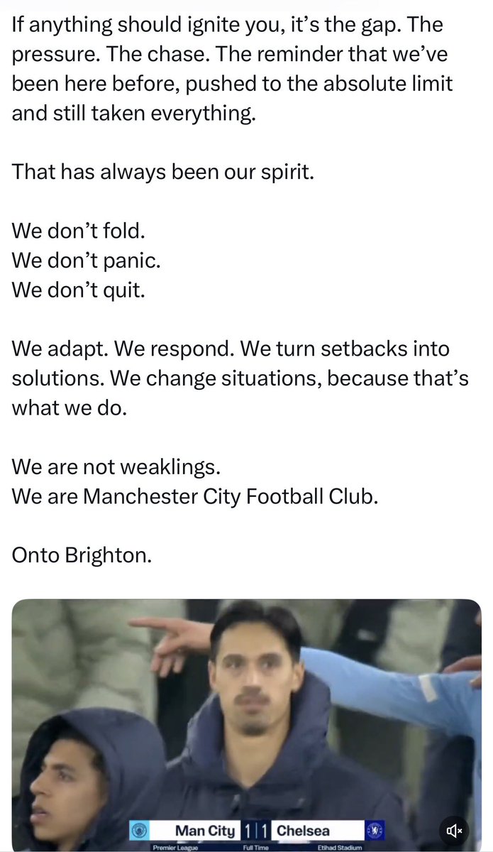 City_Xtra's tweet photo. The message has reached the players.

👏 @GeronimoMorgans https://t.co/FqYrtjZZQV