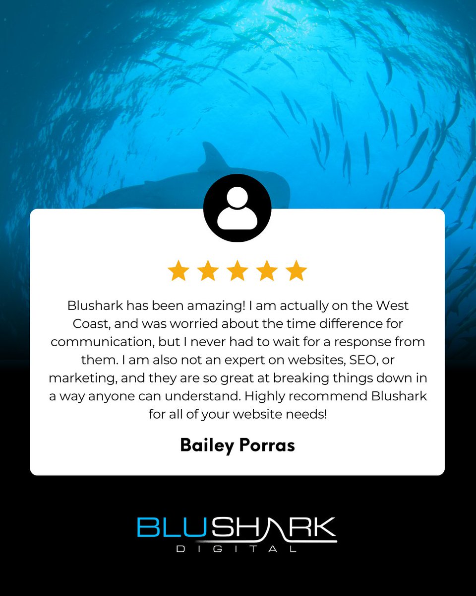 Clear communication. Fast responses. Real support.

A client shared how our team made SEO and websites easy to understand, even across time zones. Thank you for trusting BluShark.

#ClientTestimonial #BluSharkDigital #LegalMarketing