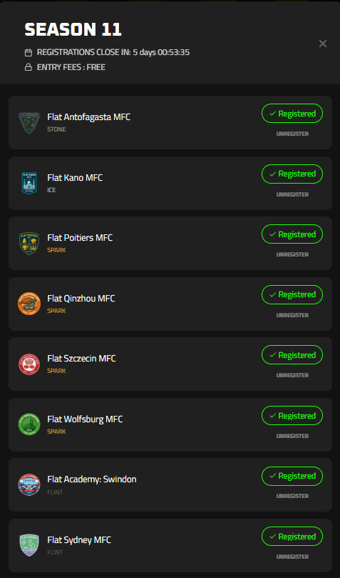 FlatMFL's tweet photo. Flat MFL is fully registered for the upcoming season over at @playMFL. 5 days left for registration to compete in leagues at your chance at glory and some nice $MFL on top.

We went rather hard to beef up the squads this offseason. More silverware coming our way! #MFL #playMFL https://t.co/xMkYCrs58P