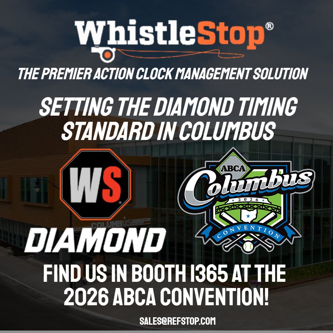 GP_WhistleStop's tweet photo. WhistleStop is excited to be at the @ABCA1945 Convention, showcasing WS Diamond—the premier action clock management solution for baseball programs at every level.

Stop by Booth 1365 in the exhibit hall to see WS Diamond in action! https://t.co/ZxX1Ps4q3V