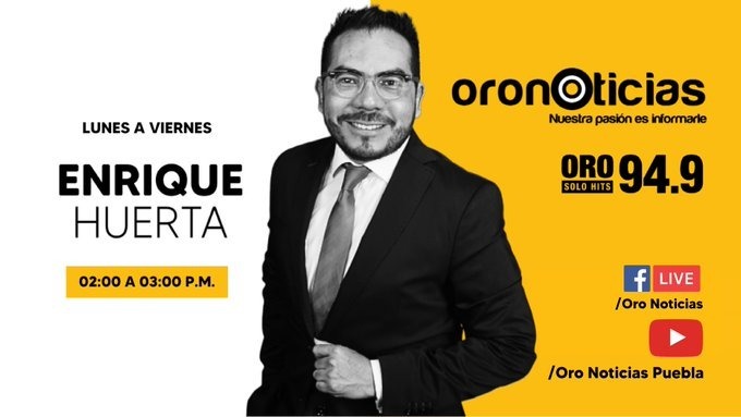 🌐 Martes que conecta Puebla con México y abre la conversación. 
Hoy a las 2:00 p.m. acompaña a <a href="/EHuertaCuevas/">Enrique Huerta</a> en <a href="/OroNoticiasPue/">Oro Noticias Puebla</a> con las historias que marcan la jornada. 

🔊 Escúchalo en vivo por 94.9 FM o aquí: orohits949.com