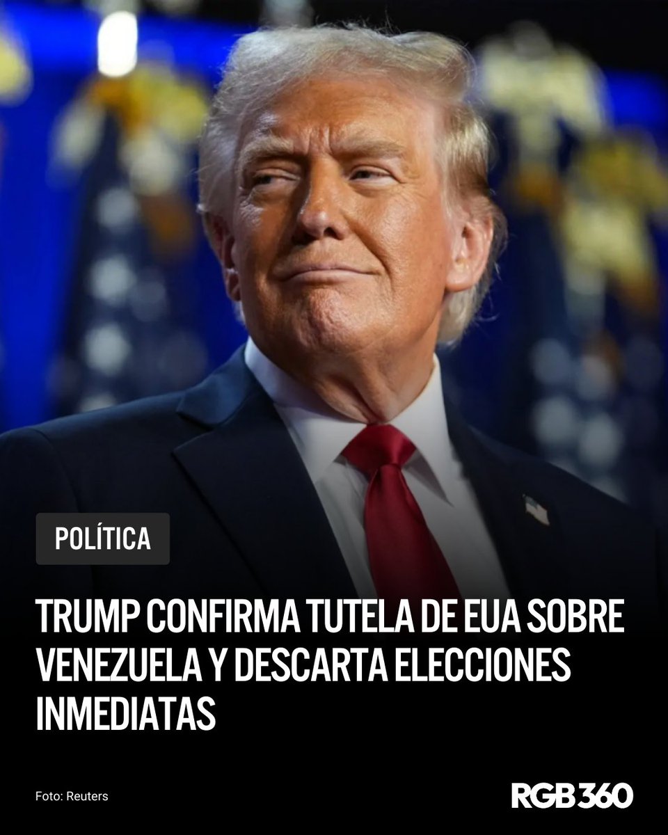 #EUA confirma tutela temporal sobre #Venezuela, enfocado en la reconstrucción institucional y energética. El plan incluye 18 meses de reconstrucción del #sectorpetrolero bajo coordinación directa de la #CasaBlanca.

Lee más: rgb360.com.mx/trump-confirma…

#Política