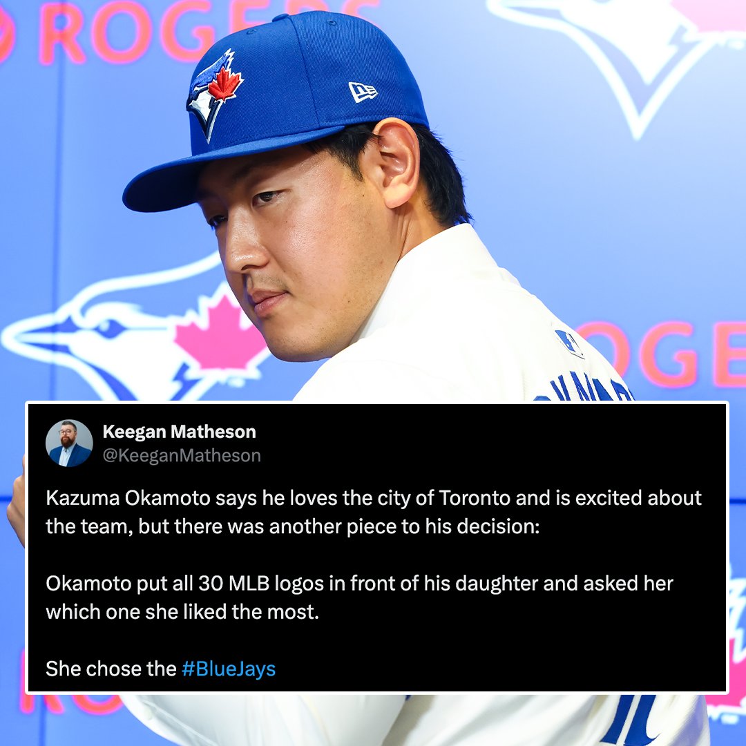 Kazuma Okamoto's daughter played an important role in his decision to sign with the @BlueJays 🥹