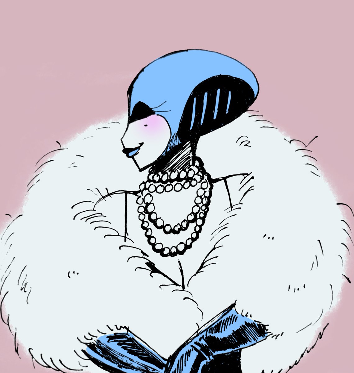 i love to draw queen with big ass fur coats ...