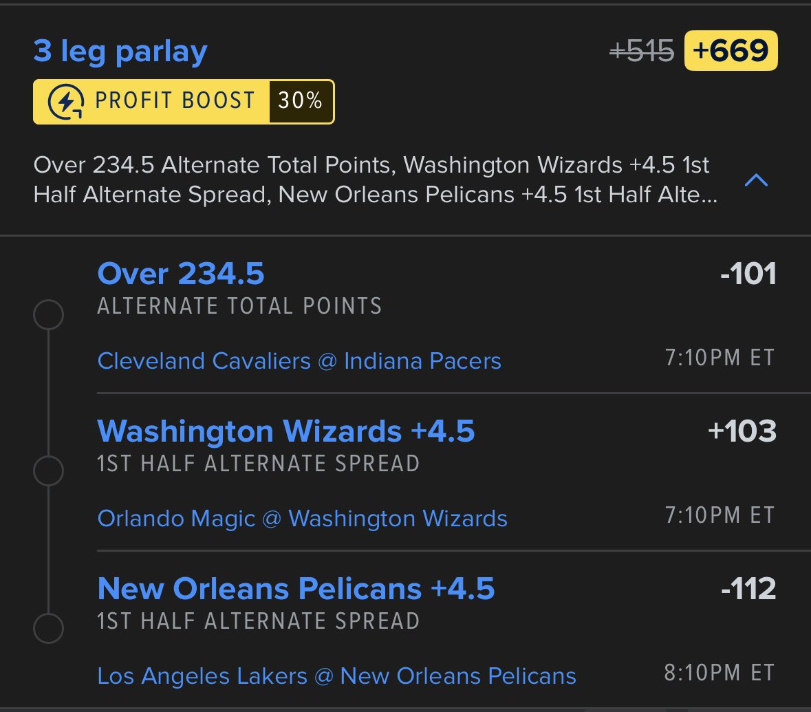 Evbettingplus's tweet image. 🥣 FanDuel 30% NBA Profit Boost 🥣

🔗 quickpick.pikkit.com/betslip/08c51a…

+515 ➜ +669
Fair value: +472
Play: 1.28 U
EV: 34.38%
Devig — Pinnacle (5k / 7.5k limits)