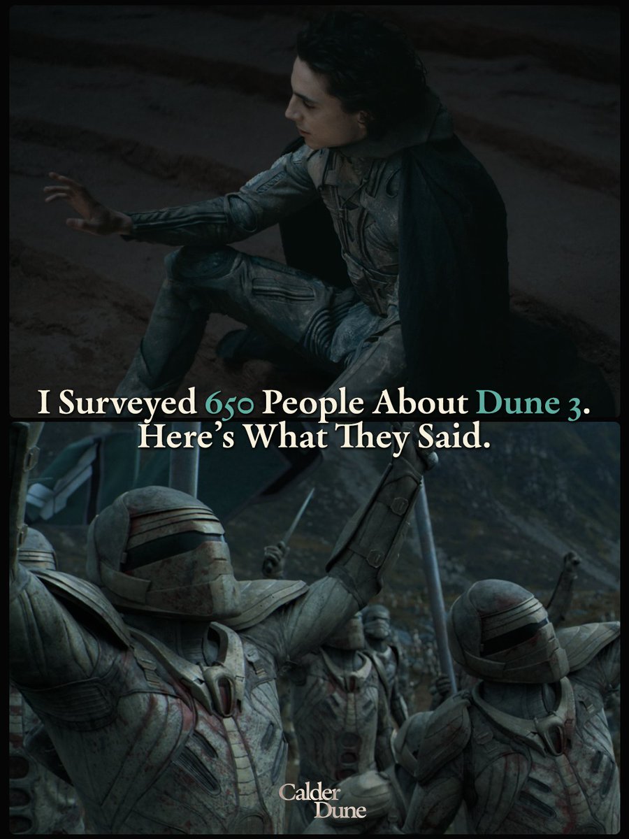 Results of my recent survey about Dune: Part Three! 🧵