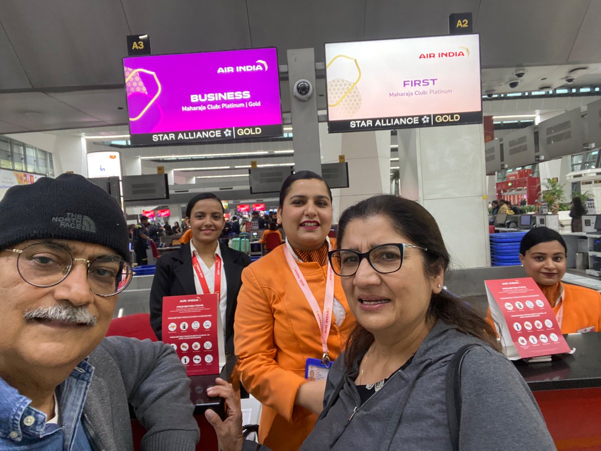 At Delhi Airport today. Shout out to <a href="/airindia/">Air India</a>  staff Riya Tomar and  Sonali who really helped us out.