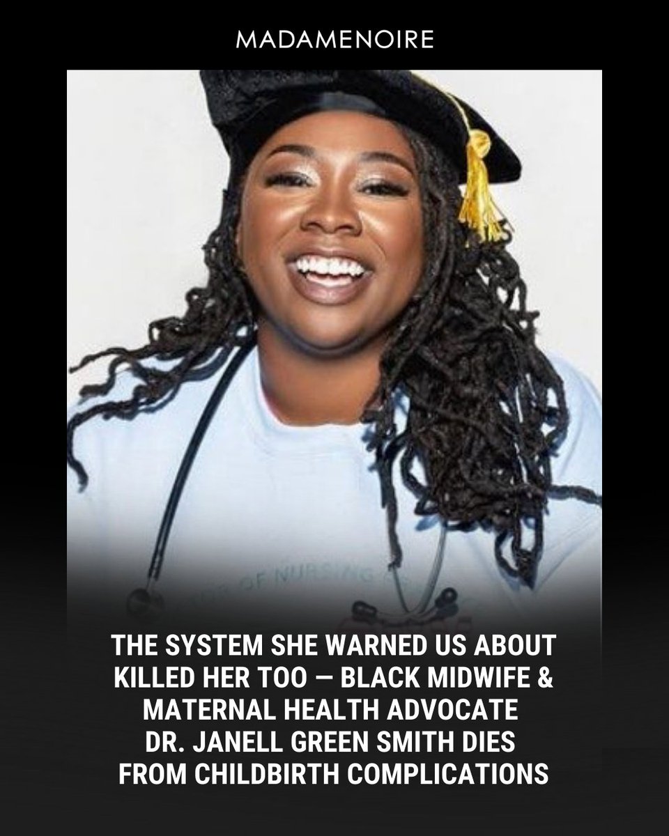 MadameNoire's tweet photo. Dr. Janell Green Smith, a respected midwife, died from childbirth complications, highlighting this crisis, especially if you’re a Black woman.
#MadameNoireHeadlines | Read More: https://t.co/zyohmITi59
📸: Courtesy of Instagram @dr.midwife_nelli. Photographer by @_jashlynnphotography.