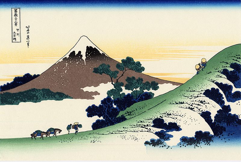 Inume Pass, Kai Province, from Thirty-six Views of Mount Fuji, by Katsushika Hokusai, 1831-1834