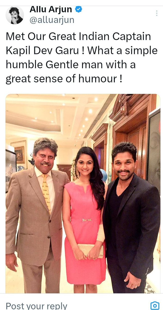 Icon_StAAr_Rule's tweet photo. Happy Birthday to
Indian 🇮🇳 Cricketer of the Centrury (Wisden)
@therealkapildev ji
🎂🎉💐
Haryana Hurricane 🌀
Kapil dev ji Complimented
Telugu Tempest 🌊🔥 @alluarjun's performance in Race Gurram
🙏🙏
#AlluArjun @Atlee_dir
#HBDKapilDev https://t.co/iRRXiNv1aD