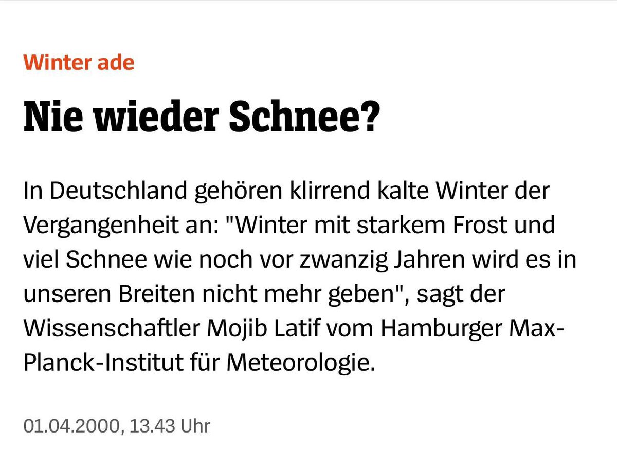 SPIEGEL vor 25 Jahren. Der Experte, der dort zitiert wird, ist auch heute ein viel gefragter Klimaexperte im ÖRR