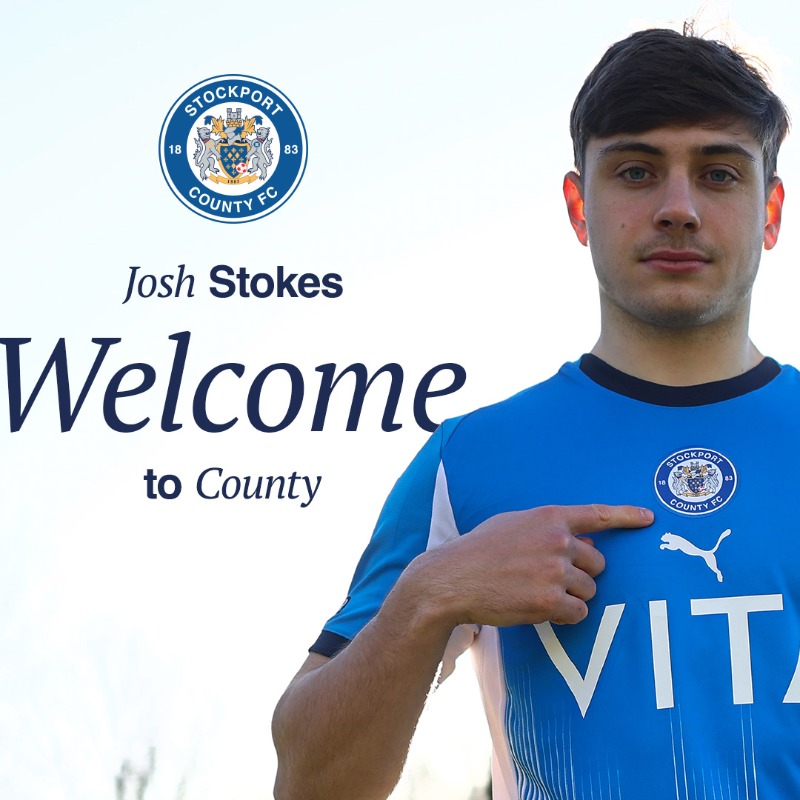 StockportCounty's tweet photo. ✍️ He's here!

We are delighted to announce our first signing of the January transfer window, as Josh Stokes joins on loan from Bristol City for the remainder of the season.

Welcome to Edgeley Park, Josh!

#StockportCounty | @JoshStokes22