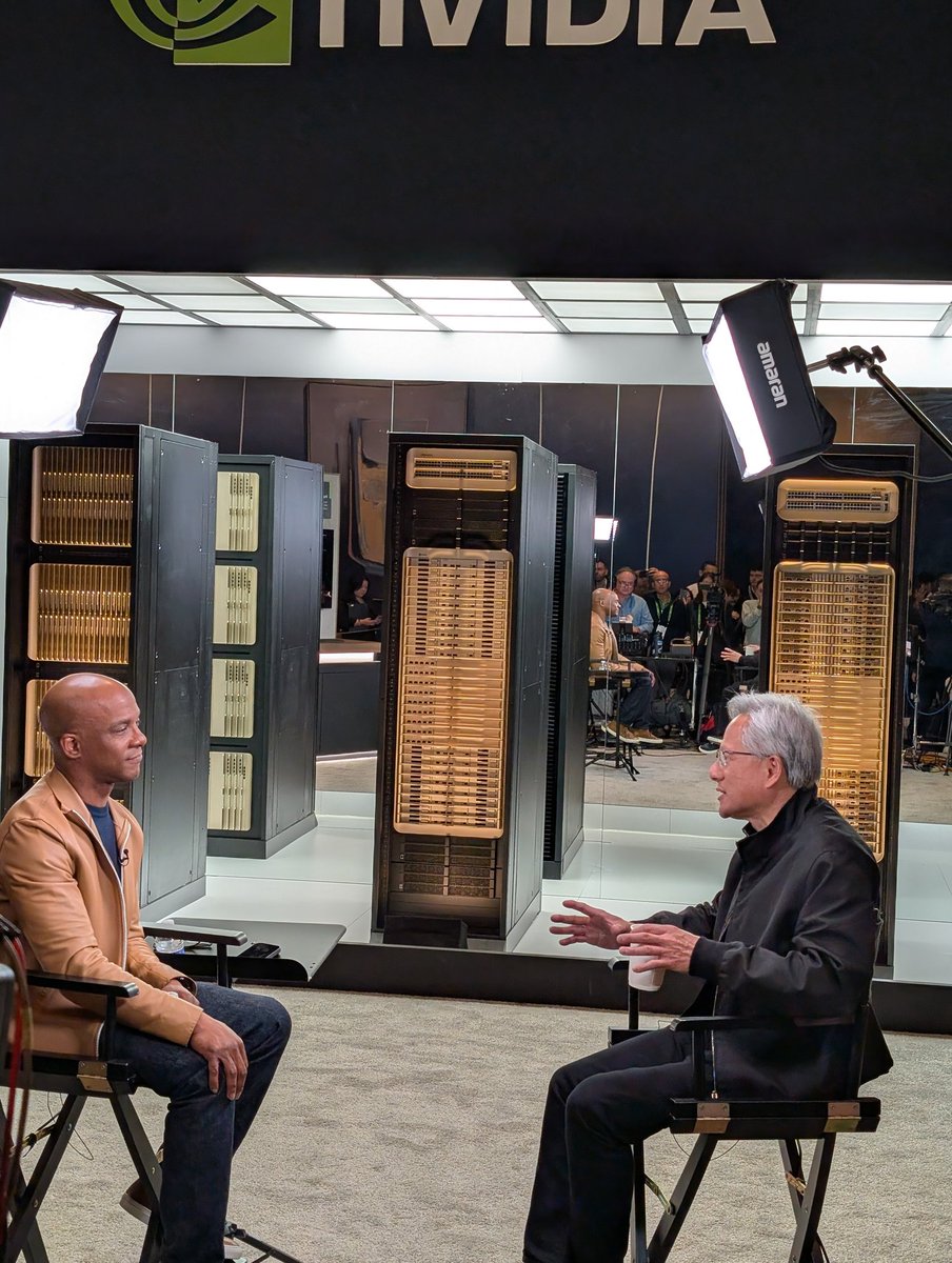 blackflame007's tweet photo. Working for #NVIDIA has its perks
#CES2026 #CES Has been a blast so far! I was able to get into our keynote event and after party. So excited to be a part of the event and Nvidias big announcements...

Got the chance to witness Jensen's private interview after the keynote https://t.co/BOnnJWqALx