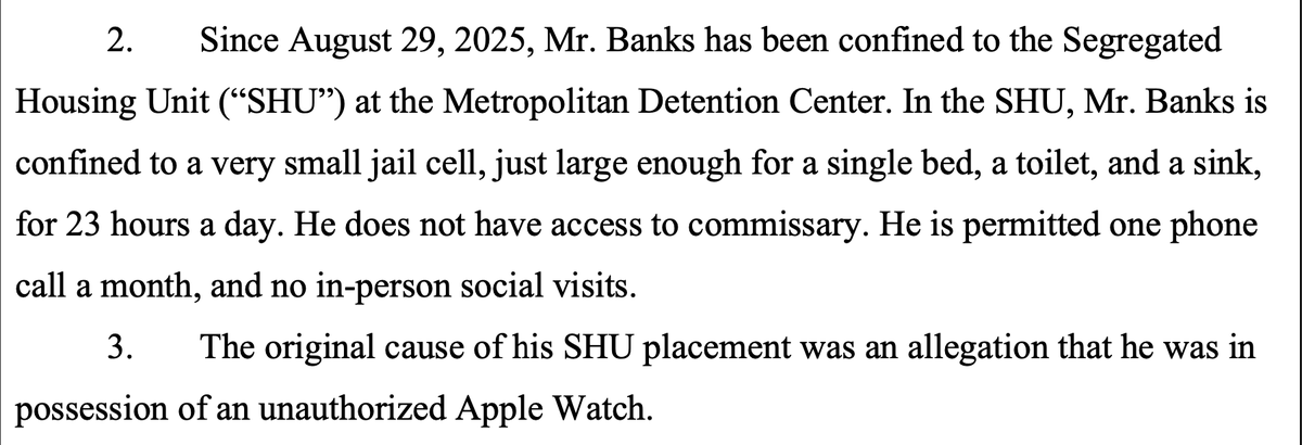 youvegtMEL's tweet photo. Durk has been in the SHU since 8/29/2025
(remember I said he looked noticeably thinner...)

*Also the beginning of this tweet references the other defendants saying they were going to request the trial be delayed and that Durk was going to oppose. That motion was filed yesterday https://t.co/wAkFiEzarz