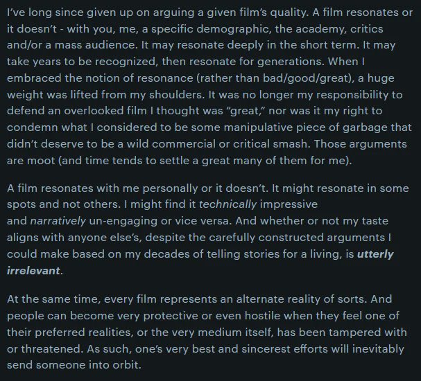 McQfans's tweet image. Some very wise words from our Christopher McQuarrie on critique and perception via his Letterboxd account. 
🎬👏🏻