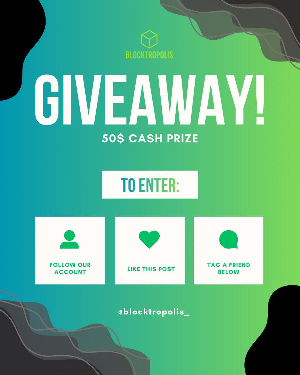 blocktropolis_'s tweet image. 💚 CASH GIVEAWAY 💚 

We’re excited to give back to the Blocktropolis community. One lucky member will receive $50.

How to enter:
1️⃣ Follow us
2️⃣ Retweet &amp;amp; like
3️⃣ Tag a friend 💚

The winner will be announced in 24 hours

Thank you for being part of our community
