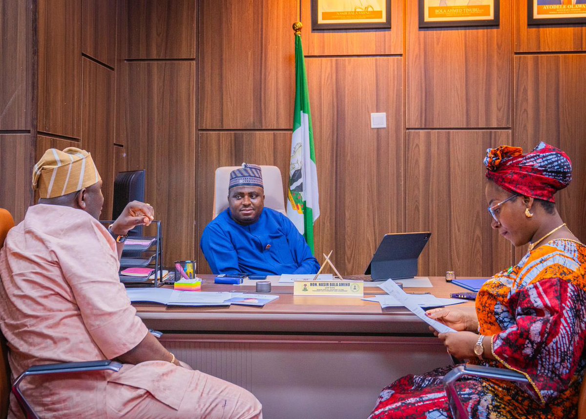 ams_jaoji's tweet photo. Fully back to work, the Senior Special Assistant to the President on Citizenship & Leadership, Hon. Nasir Bala Aminu Ja’oji, received in his office the SSA to the President on Student Engagement, Comrade Sunday Asefon, and the Special Assistant to the President on Youth Initiatives (Monitoring & Delivery), Hon. Titilope Gbadamosi, on a working visit.

The engagement focused on strengthening coordination among Presidential aides and deepening collaboration aimed at advancing youth inclusion, student engagement, and collective efforts toward sustainable nation building.