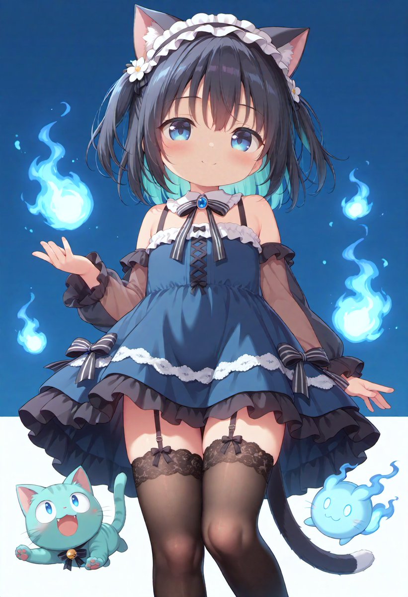 蒼水猫ちゃん model:lemonsugarmix_v2 SFW anime art. A girl with