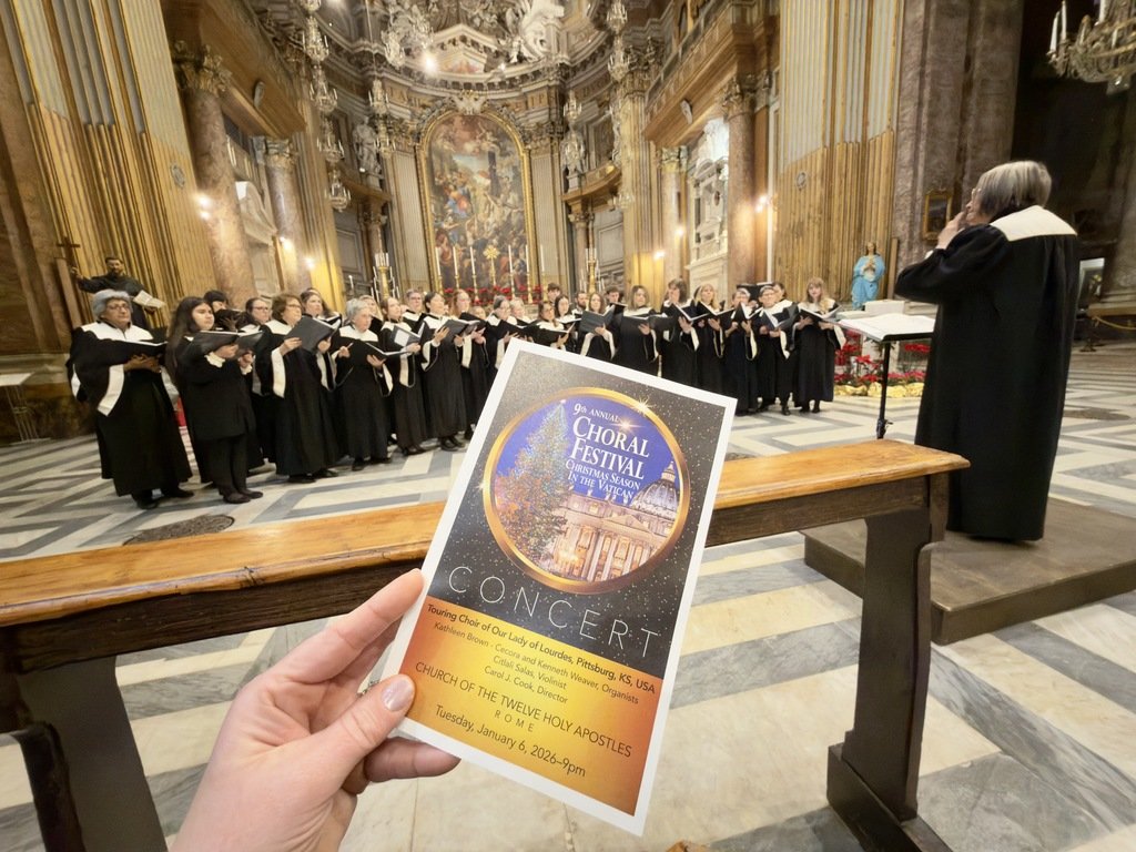 OLLPittsburg's tweet photo. Our Lady of Lourdes Choir is preparing to perform in concert at the Basilica of the Twelve Holy Apostles in Rome! An incredible opportunity to share sacred music in one of the Church’s historic and spiritual landmarks. https://t.co/Rr7LxXqfEV