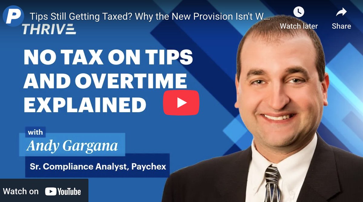 New <a href="/Paychex/">Paychex</a> Thrive interview with Andy Gargana, <a href="/Paychex/">Paychex</a>  Senior Federal Compliance Analyst. We breakdown no #tax on tips and #overtime and what it means for employers and taxpayers,  changes to expect in 2026 and avoiding #IRS red flags

paychex.com/worx/podcasts/…