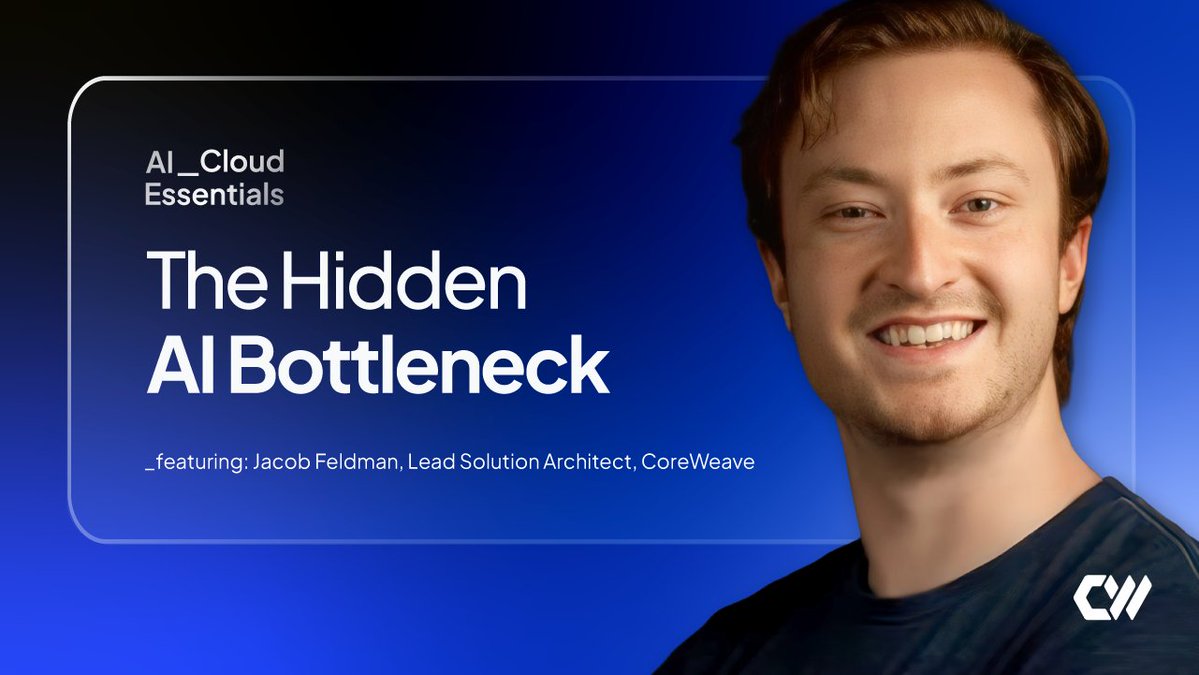 CoreWeave's tweet image. The GPU is the engine, but without the right transmission (networking) and fuel (data/storage), you're not going anywhere. 

Episode 2 of AI Cloud Essentials is out now. Subscribe here to see more episodes and get the latests updates: hubs.la/Q03ZKPQF0