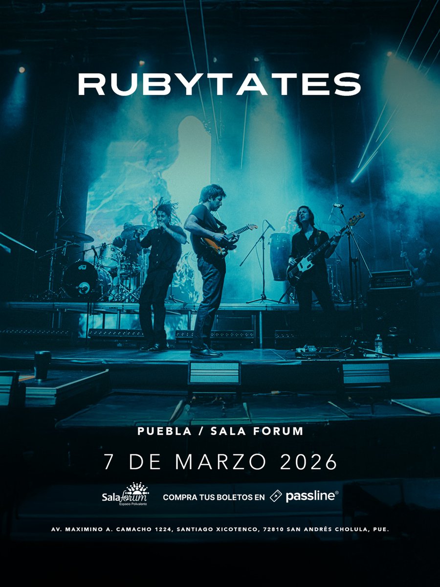 El próximo 7 de marzo, en Sala Forum regresa .<a href="/Rubytates/">Rubytates</a> a Puebla y Cholula, en punto de las 9 de la noche.

Tickets ya disponibles en Passline.