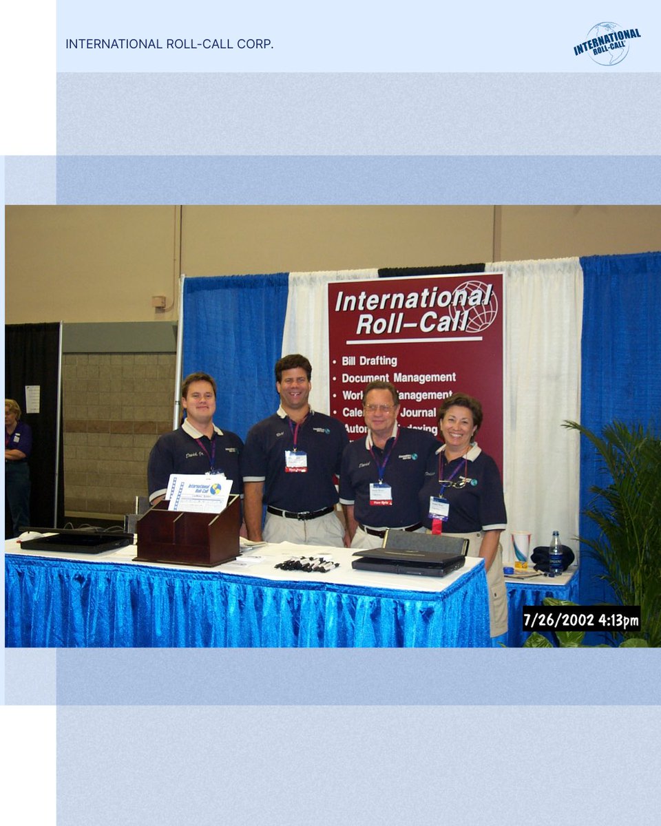 To celebrate the 30th work anniversary of our very own David Ward Jr., enjoy this throwback to the 2002 NCSL Legislative Summit in Denver, CO! Thank you David for the decades of ensuring the success of IRC projects through vital logistical planning and product support.