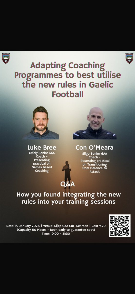 Adapting Coaching for New Rules Workshop
Get all the latest news on the Sligo GAA app member.clubspot.app/club/sligo-gaa…