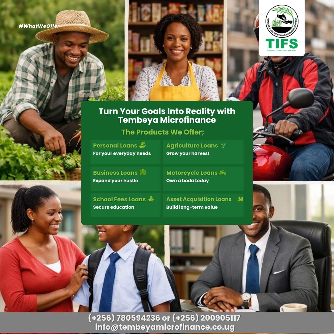 TembeyaMF's tweet photo. Empowering your financial growth with reliable, flexible loan solutions tailored to support your personal, business, agricultural, and educational goals with Tembeya Microfinance. https://t.co/5EVcyKqA5A