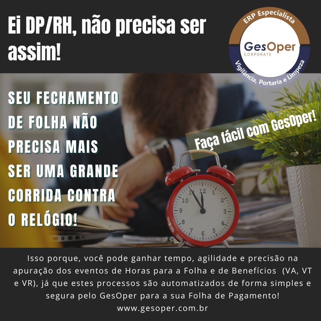 gesoper's tweet image. Com o GesOper, sua empresa tem controle total da jornada, horas extras e apontamentos, tudo integrado e pronto para o fechamento da folha.

Mais precisão, menos retrabalho e total confiança nos dados.

📞 (51) 98441-9668
📞 (51) 98119-2130
🌐 gesoper.com.br