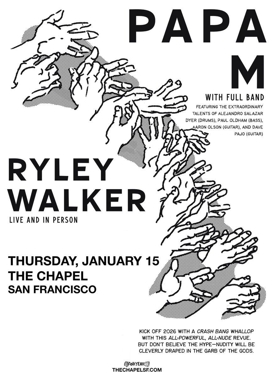AmoebaSF's tweet photo. 🙌Follow us &amp; Retweet for a chance to win a pair of tickets to see @folkYEAHevents presents @ryleywalker w/ Papa M on Thursday, January 15th at @TheChapelSF! https://t.co/lXxpzaP1cX