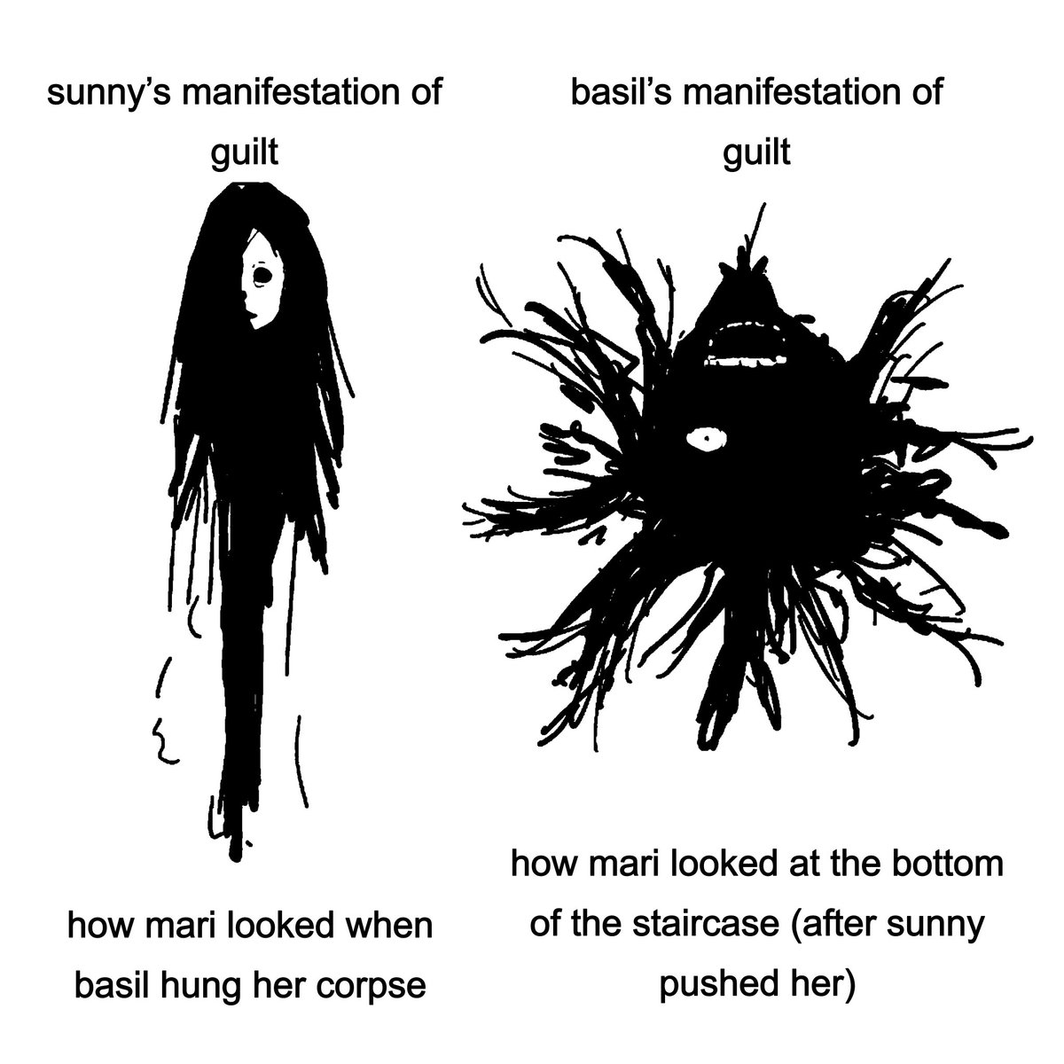 gwechul's tweet image. perfect exhibit of them representing eachothers greatest trauma