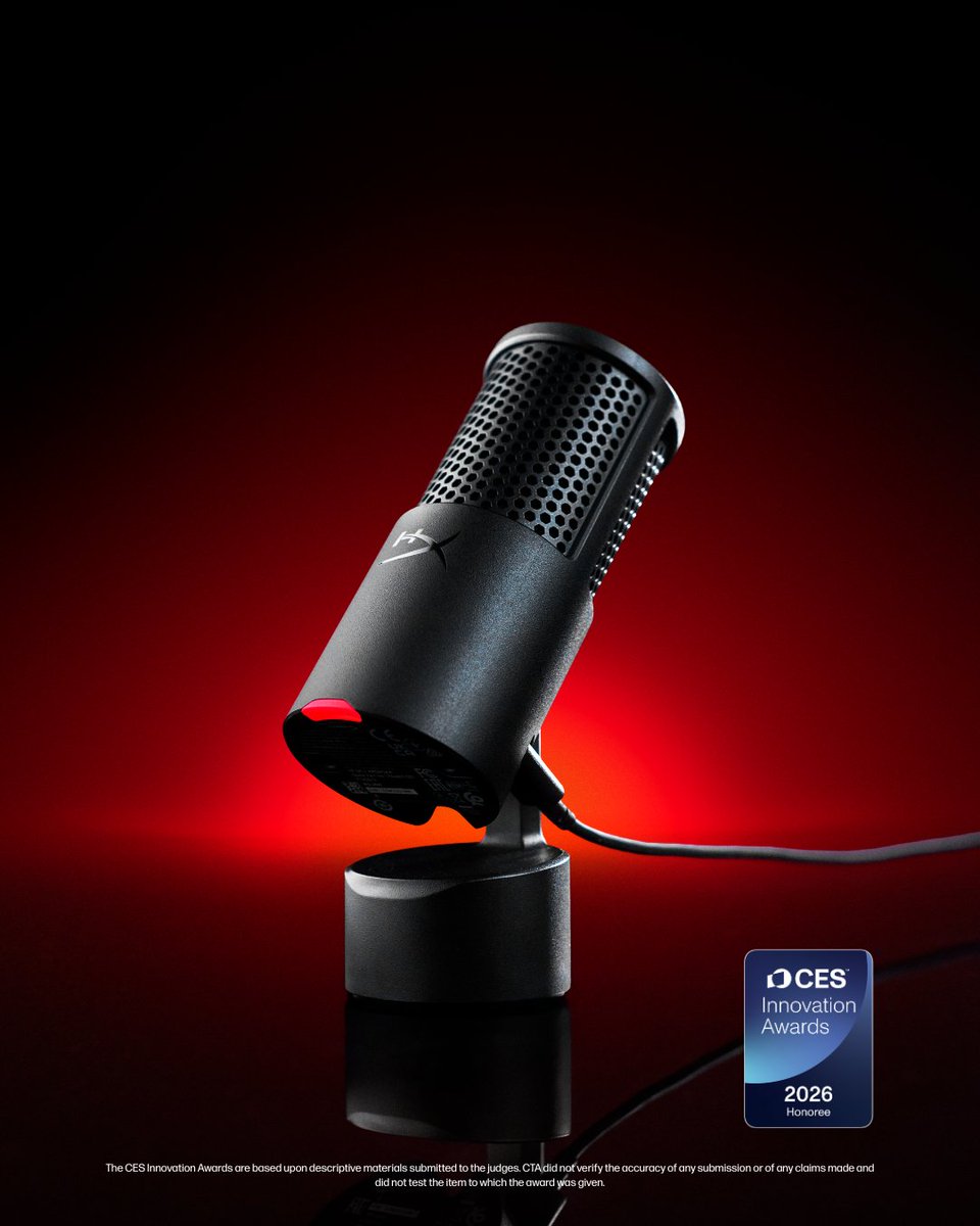 HyperX's tweet image. ⭐️ 2026 ACHIEVEMENTS UNLOCKED ⭐️
@CES Innovation Awards® 2026 Honorees for design and engineering 🏆👑
 
OMEN 45L MAX
SoloCast 2
Cloud Alpha 2 Wireless
 
Can't wait to show you what else we have in store this year