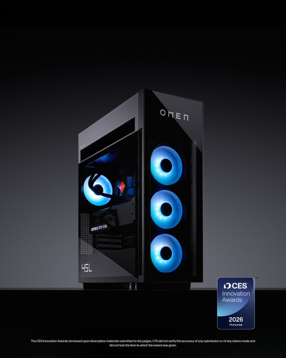 HyperX's tweet image. ⭐️ 2026 ACHIEVEMENTS UNLOCKED ⭐️
@CES Innovation Awards® 2026 Honorees for design and engineering 🏆👑
 
OMEN 45L MAX
SoloCast 2
Cloud Alpha 2 Wireless
 
Can't wait to show you what else we have in store this year