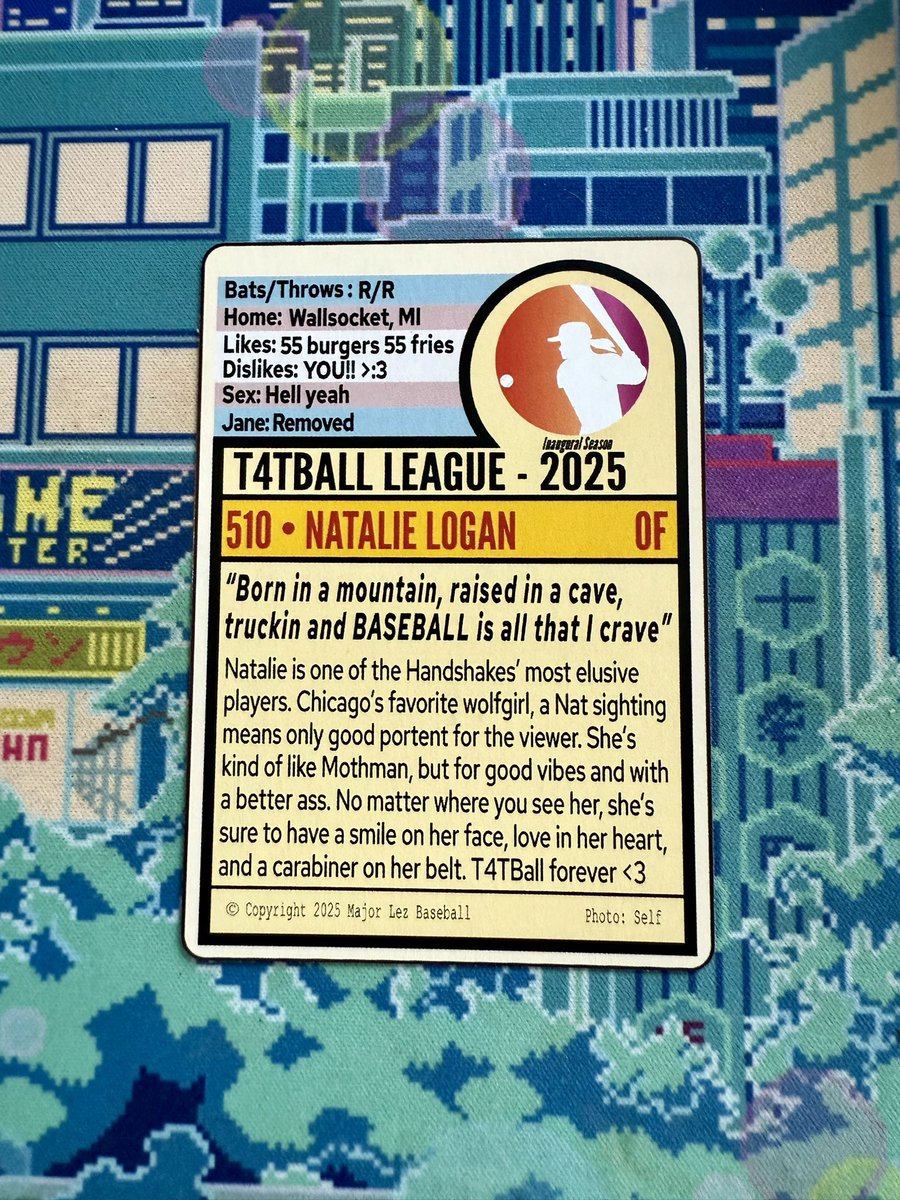 I played in a transgender baseball league and they made cards for everyone, I love Chicago