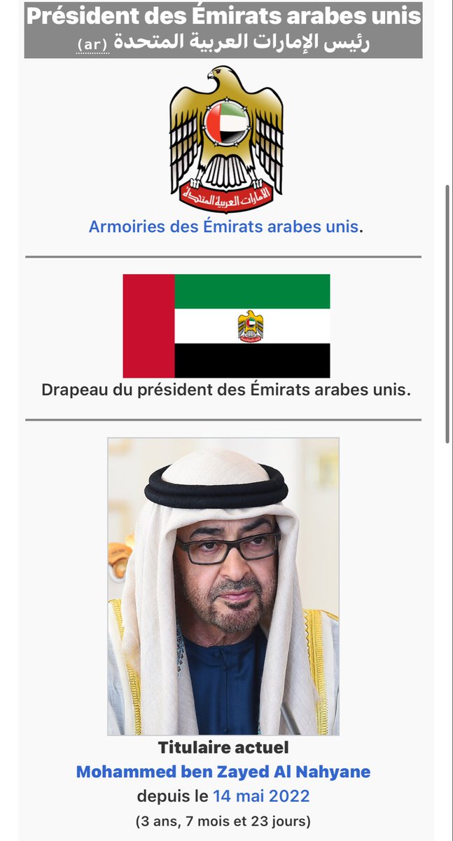 lejcestlem7's tweet photo. @reacpurjus @Glupatate Les Émirats arabes unis n’est pas un royaume et a un président, pauvre inculte. https://t.co/SaVznHlxd3