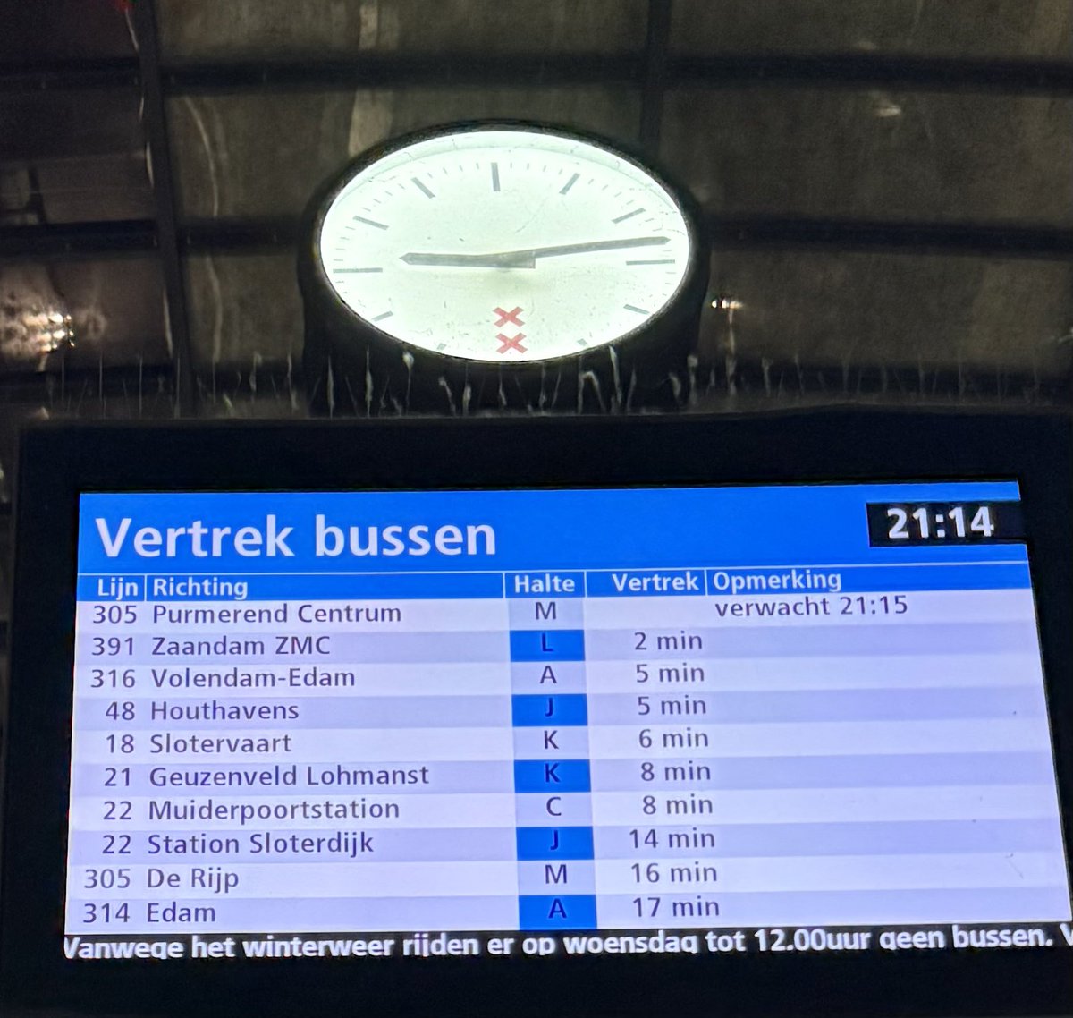 Morgenochtend geen bussen?