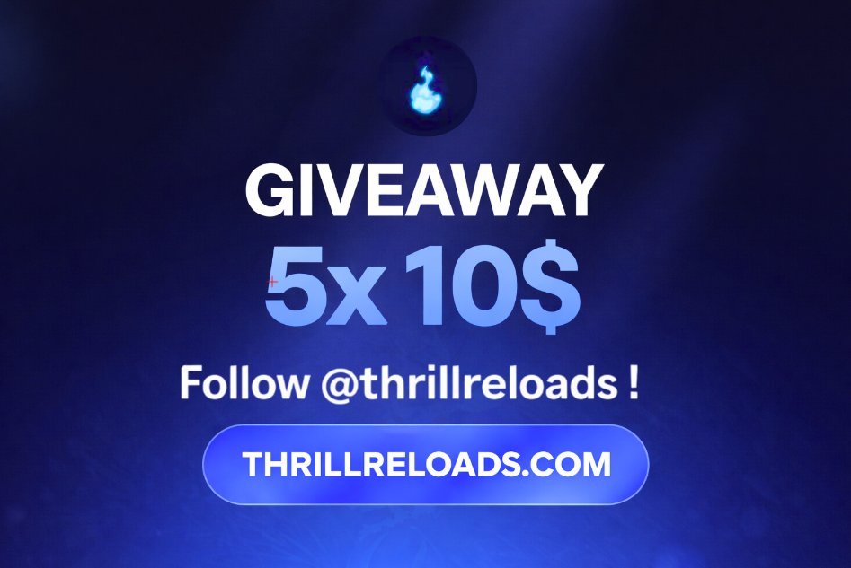 To celebrate the launch of <a href="/ThrillReloads/">ThrillReloads</a> we are hosting a giveaway!

We are giving away $50!
✅ Follow ME and <a href="/ThrillReloads/">ThrillReloads</a> 
✅ Comment + Like + RT this post

Good luck everyone!🎉