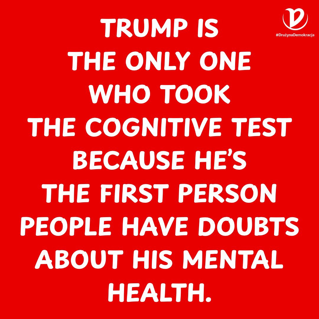 <a href="/CAgovernor/">Governor Gavin Newsom</a> <a href="/realDonaldTrump/">Donald J. Trump</a> He’s the only one who took the cognitive test because he’s the first person people have doubts about his mental health.