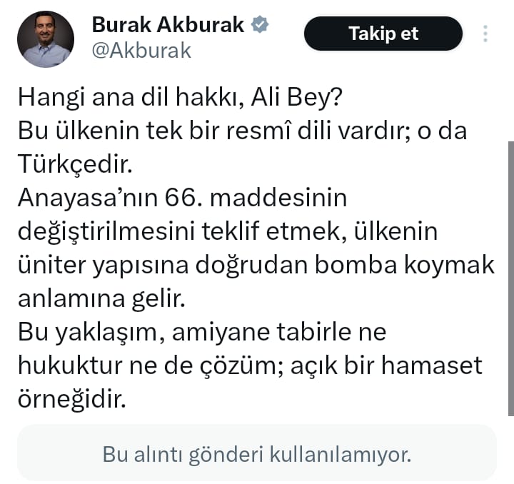 Biraz araya kaynadı ama dün akşam Terörsüz Türkiye'ye karşı görünüp etkileşim almaya çalışanlar, kendilerinin bölücülerin yanında olduğunu bizzat kanıtlayarak şu ana kadarki rezilliklerini daha da artırdılar. Ali Babacan'ın 2023 yılı Şubat ayında yaptığı Anayasamızın 66.