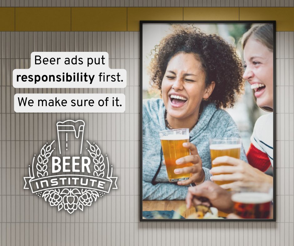 beerinstitute's tweet image. The beer ads you love? They’re designed with responsibility in mind… and they have been for decades. 

Since 1938, the Beer Institute’s Advertising and Marketing Code has set the standard for how beer is advertised in the U.S., ensuring that ads from brewers and importers are…