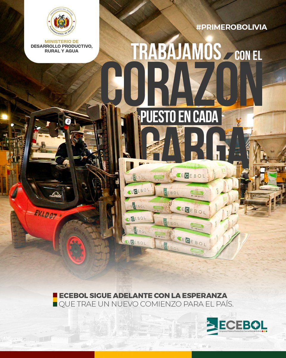 Sedem_Bolivia's tweet image. 🧱❤️ Trabajamos con el corazón puesto en cada carga.
#Ecebol sigue adelante con la esperanza que trae un nuevo comienzo para el país, aportando solidez, esfuerzo y compromiso a la construcción de Bolivia. 🇧🇴

#SiempreBolivia 
#MinisteriodeDesarrolloProductivoRuralyAgua