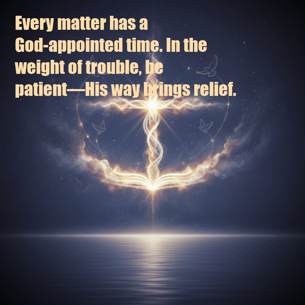 scripturemap's tweet image. Every matter has a God-appointed time. In the weight of trouble, be patient—His way brings relief.

#ServantLeadership #BiblicalPrinciples