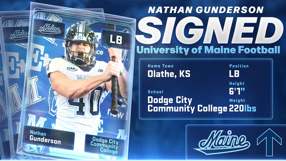Join us in welcoming Nathan to Black Bear Nation!

Nathan Gunderson
6’1” | 220lbs | LB
Olathe, KS - Dodge City CC

#BlackBearNation | ⬆️