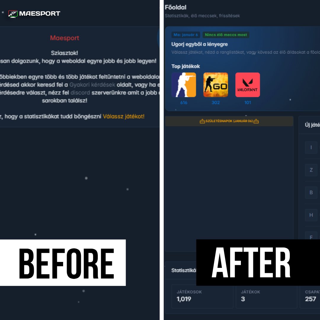 ✨ Megújult a főoldal menüje! | BEFORE ➡️ AFTER

Átterveztük a főoldal menüstruktúráját, hogy gyorsabban, átláthatóbban és logikusabban érj el minden fontos funkciót.

Kevesebb keresgélés, több hasznos adat – pontosan ott, ahol szükséged van rá. 🎯

A célunk az volt, hogy első