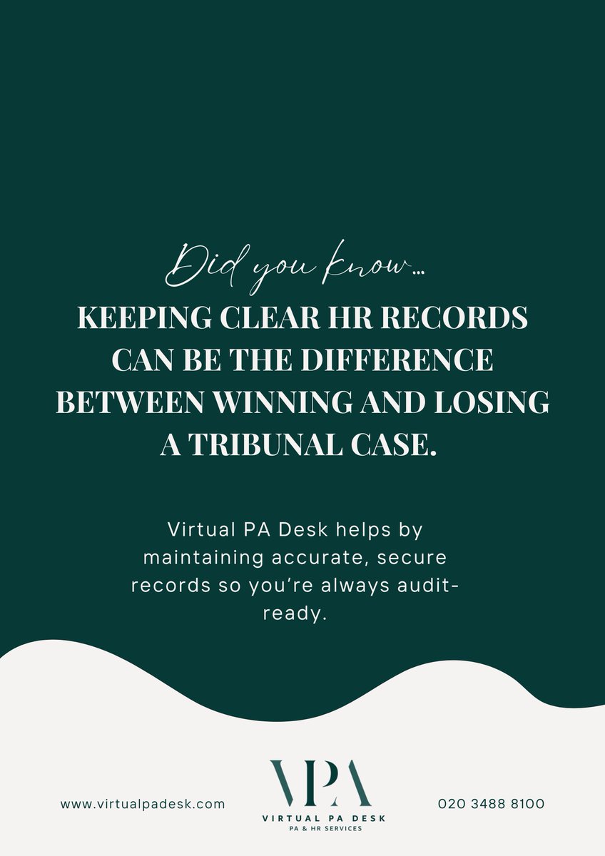 virtualpadesk's tweet image. Admin chaos costs time and money.
Virtual PA Desk provides flexible admin and HR support so your business stays organised, compliant, and protected, without in-house costs.

📞 Get in touch.

#VirtualPA #HRAdmin #AdminSupport #BusinessProtection #SMEUK #Outsourcing