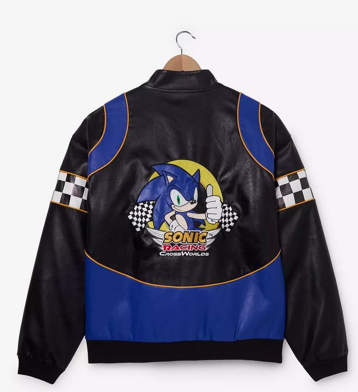 sonic the hedgehog　leather jacket Sonic the Hedgehog Faux Leather Moto Racing Jacket $119.92 via Box