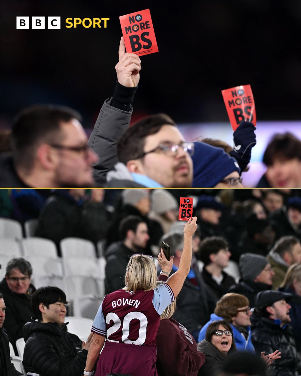 West Ham fans protest against Karren Brady and David Sullivan during their Premier League match with Nottingham Forest 🟥